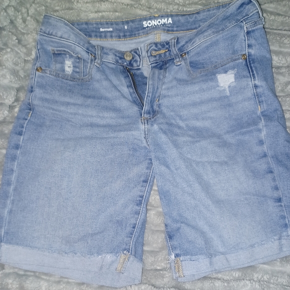 Sonoma Pants - Sonoma Women's Light Blue Denim Bermudas